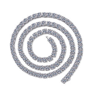 Moda Hip Hop joyería para hombre 925 plata esterlina Micro agrupado Moissanite diamante Iced Out Halo tenis cadena collar - Product Image 1