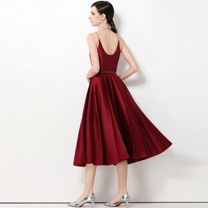 Abito Elegante di Lusso per Donne, Estivo con Design a Vita Plissettata, Cerniere, <span class=keywords><strong>Taglie</strong></span> <span class=keywords><strong>Forti</strong></span>, Linea ad A, Gonna Lunga Elegante per Uso Quotidiano - Product Image 3