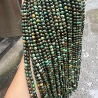 Perles rondes en turquoise africaine naturelle bleue de 8 mm, cristaux de guérison, perles en vrac pour la fabrication de bijoux, boucles d'oreilles, colliers, artisanat DIY