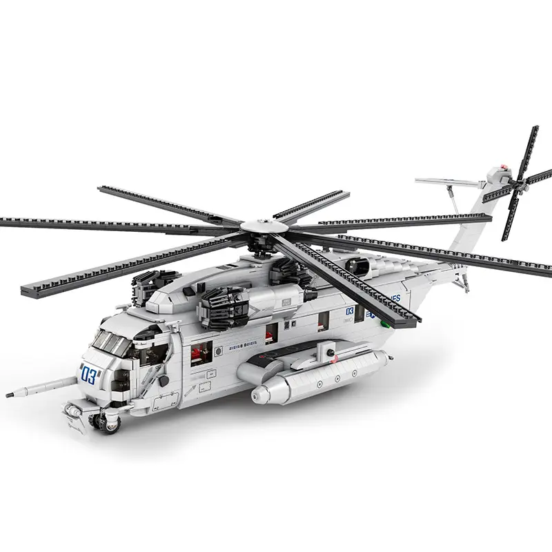 Reobrix 33037 Série Militar Building Block CH-53 Transporte Helicóptero Modelo Brick Block Toy Simulação Aeronaves Crianças Presente