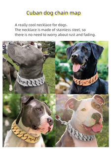 <span class=keywords><strong>Collar</strong></span> de Perro de Acero Inoxidable Dorado de 32 mm de Grosor, <span class=keywords><strong>Collar</strong></span> Antiladridos Resistente para Bulldog Grande - Product Image 3