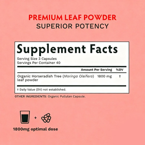 Les capsules organiques de Moringa de soutien immunitaire OEM/ODM stimulent le métabolisme énergétique favorisent la détoxification Capsules de Moringa - Product Image 2