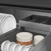 ARTSTEEL Panier coulissant moderne multifonction à double couche et 3 côtés pour tiroir à vaisselle, rangement gain de place pour armoire de cuisine 1
