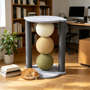 Zona de Juego para Mascotas en Casa, Torre Rascadora Vertical de Textura Tejida Resistente con Área de Descanso Suave para Gatos Adultos, Entretenimiento Autónomo - Product Image 3