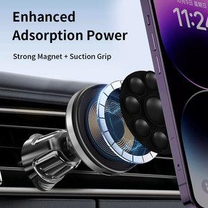 2025 support de téléphone portable pour <span class=keywords><strong>voiture</strong></span> support de téléphone évent 15W charge rapide <span class=keywords><strong>chargeur</strong></span> de <span class=keywords><strong>voiture</strong></span> sans fil magnétique pour iPhone <span class=keywords><strong>MagSafe</strong></span> - Product Image 3