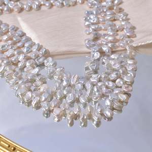 ไข่มุกน้ำจืดธรรมชาติ WENCHI 1089 รุ่น Panax Notoginseng รูปทรงพิเศษแบบบาโรก ขนาด 5-6 มม. สีขาวธรรมชาติ - Product Image 4