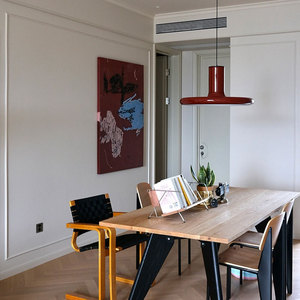 Lámpara Colgante de Estilo Vintage Nórdico para Comedor, Pantalla Simple Retro Roja Tipo Frisbee, 3000K Blanco Cálido, CA para Mesa de Comedor - Product Image 3