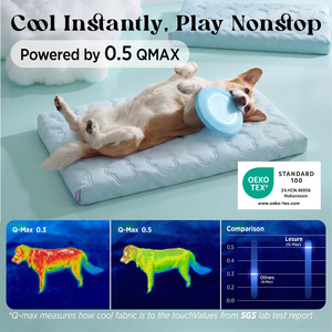 Grand lit rafraîchissant pour <span class=keywords><strong>chien</strong></span> Q-Max avec tapis rafraîchissant, housse amovible et lavable, mousse orthopédique respirante en forme de nid d'abeille, coussin d'été antidérapant - Product Image 6