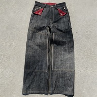 Jeans en denim selvedge brut en gros, style streetwear japonais, pantalons de charpentier à double genouillère, jeans selvedge bootcut évasés pour hommes