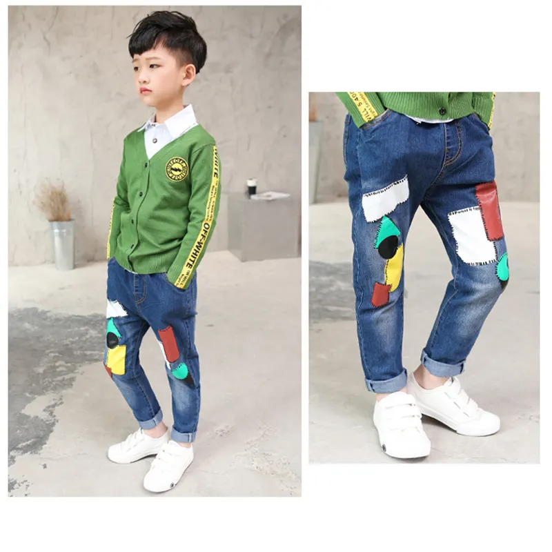 春の子供デニムパンツ1-7歳キッズパンツ男の子パンツ秋のファッション男の子子供ジーンズパンツ