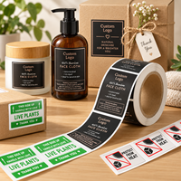 Étiquettes adhésives en vinyle imperméables personnalisées en rouleau, autocollants imprimés pour l'emballage cosmétique