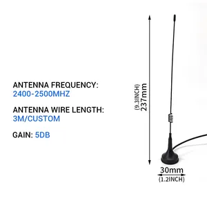 4g 3g 2.4g lte crc9 conector 4g antena Wifi Antena Magnética Roteador Cabo de Extensão Antena Magnética Otário