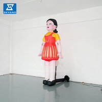 Poupée de mascotte de fille gonflable personnalisée Personnages de dessins animés gonflables Sculpture de décoration publicitaire
