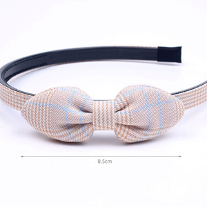 Hot New Classic Fabric Lattice Polka Dot Bow Diadema Banda para el cabello para niñas Accesorios para el cabello para niños Sombreros <span class=keywords><strong>en</strong></span> venta - Product Image 4