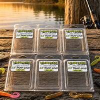 Emballage personnalisé en blister transparent pour leurres de pêche en PET avec autocollant pour leurres de pêche en plastique souple