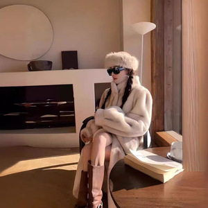 Prezzo di Fabbrica <span class=keywords><strong>Cappotto</strong></span> Caldo Invernale in <span class=keywords><strong>Visone</strong></span> Cross Pelliccia di Martora da <span class=keywords><strong>Donna</strong></span> Stile Lussuoso Fino ai Piedi Pelliccia Sintetica di <span class=keywords><strong>Visone</strong></span> Lunga - Product Image 3