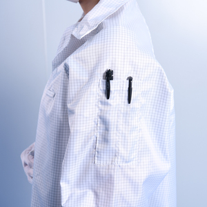 5mm lưới bụi bằng chứng <span class=keywords><strong>Polyester</strong></span> Vải tái sử dụng ESD may ESD phòng thí nghiệm áo chống tĩnh điện phòng sạch smock - Product Image 6