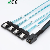 Cable MINISAS SFF-8643 a 4 SATA para Disco Duro, Cable de Alta Velocidad para Almacenamiento Interno de Servidor
