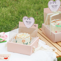 Boîte conception personnalisée emballage de gâteau impression carton blanc biodégradable boîtes détachables pâtisserie cuisson gâteau avec couvercle