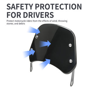 オートバイスペアパーツ改造フロントガラス5-7インチユニバーサルABS素材ストップフローフロントガラスデフレクター - Product Image 4