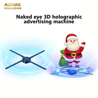 Ventilateur Holographique 3D AZMAX 52-100cm, Projecteur Holographique, Écran LED Circulaire Transparent, Équipement Publicitaire Intérieur