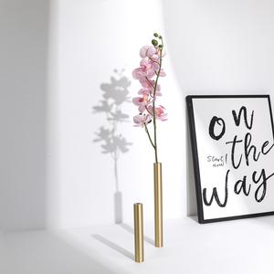 Maxery semplice stile nordico vaso <span class=keywords><strong>in</strong></span> ottone raso decorazione tubi singoli vaso atmosferico personalizzare dimensioni LOGG per matrimonio regalo di natale - Product Image 3