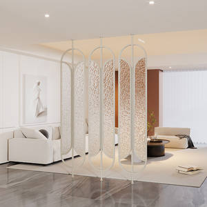 Cloison en verre métallique ultra-blanc Changhong pour salon, hall d'entrée, salle à manger, toilettes - Design minimaliste moderne - Product Image 5