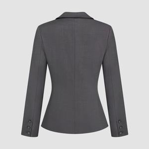 Blazer de oficina de color sólido para mujer con botón de solapa Top de traje elegante para mujer - Product Image 2
