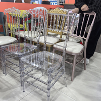 Chaises de Fête en Acrylique en Gros Transparentes Claires, Chaise Napoléon pour Événements et Banquets, Chaise de Mariage Couronne Française
