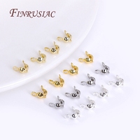 50pcs 18K Plaqué Or Boule Chaîne Fin Connecteur À Sertir Perle Pointe Noeud Couverture Bijoux Connecteur Clip Fermoir Raccords Composants