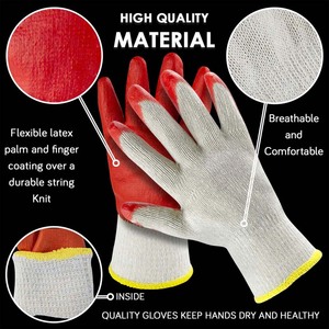 Breathable Digging Planting Yard Work Fishing Home Improvement Gardening <strong>Latex</strong> Textured Coated Working <strong>Gloves</strong> - Product Image 2