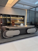 Bureau de direction modulaire en bois moderne de luxe haut de gamme en forme de L pour PDG, directeur, cadre supérieur