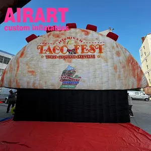 Big size advertising billboard inflatable taco balloon for sale, large inflatable pizza balloon with led lighting