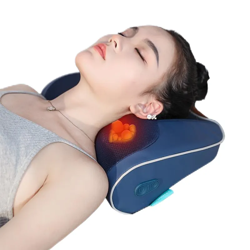 Almofada massageadora de ombro e pescoço para uso doméstico e uso em carro, aquecimento elétrico portátil para viagens