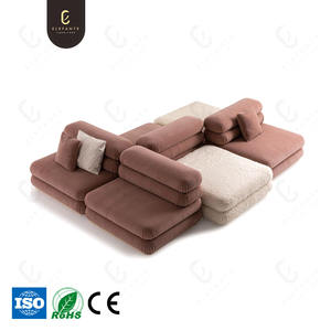 Juego de sofá seccional cómodo de tela convertible de 3 lugares de lujo nórdico de gama alta - Product Image 2