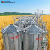 Silo de stockage de céréales automatique moderne de marque HKB, en acier, pour utilisation en usine de meunerie/bière, capacité de 100 à 10 000 tonnes