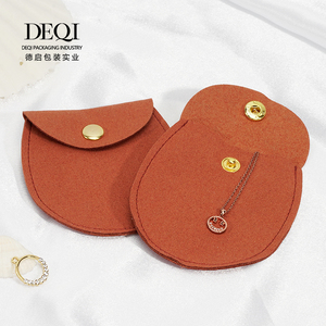 DEQI Factory Custom High Quality Eco-friendly Durable Lightweight Jewelry <b>Pouch</b> Semicircle Microfiber Buckle Closure for Rings - Product Image 1