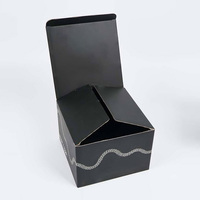 Boîte d'expédition en carton ondulé noir de luxe moderne, sur mesure, avec logo personnalisé, pelliculage mat, revêtement UV, taille personnalisée, pour casquette de baseball