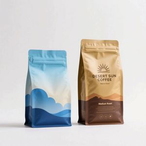 Sacs à café compostables et biodégradables en PE HYCYT personnalisés avec valve et fermeture éclair, pour grains de café, imprimés sur mesure, fond plat, 250g 1kg - Product Image 6