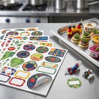 Autocollant adhésif en PVC YSB holographique, résistant aux déchirures, imperméable et résistant à la chaleur pour plateaux de restauration - Utilisation intensive