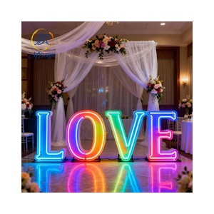Decoración de <span class=keywords><strong>eventos</strong></span> grandes Señalización de boda al aire libre Marquesina Led gigante Número de cumpleaños Logotipo de luz de neón 3D Letrero de letra de metal grande para <span class=keywords><strong>alquiler</strong></span> Venta - Product Image 1