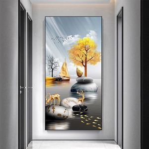 Wholesale Creative Porch Crystal Porcelain Wall <b>Painting</b> Paint with <b>Frame</b> Canvas Art Decor <b>for</b> Home Decoration - Product Image 4