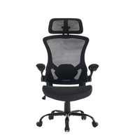 Chaise de bureau ergonomique moderne à dossier haut en noir avec support lombaire en maille, chaises inclinables conçues pour adultes