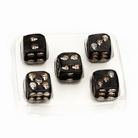 Dés à six faces en résine noire en forme de crâne, écologiques, à coins arrondis, pour jeux créatifs, accessoires amusants, jeux décontractés, fêtes, carnavals, bars