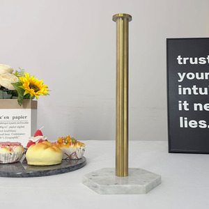 Porte-serviettes en <span class=keywords><strong>papier</strong></span> multifonctionnel fait à la main gris <span class=keywords><strong>nuage</strong></span>/noir marbre Design de luxe moderne Base hexagonale de type debout pour la cuisine - Product Image 4