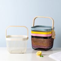 Panier de rangement suspendu multifonctionnel en maille métallique de haute qualité, écologique, avec poignée en bois, spécifique