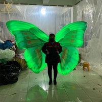 Accessoires d'éclairage LED en forme d'ailes de papillon gonflables pour les défilés en plein air