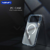 Étui rigide transparent antichoc en PC avec bouton métallique VAWI C032 pour iPhone 17 Pro Max, coques magnétiques pour téléphone portable avec bouton de caméra IA