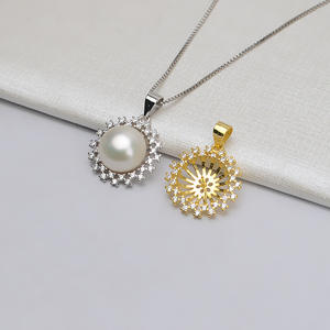 Collar con Colgante de Plata S925 con Base para Perla Vacía 794, Cadena para Clavícula, Nuevo Accesorio de Moda DIY - Product Image 1