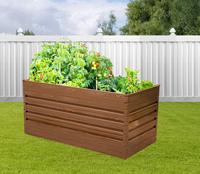 Tempat tidur taman pot logam galvanis persegi panjang murah dengan bagian bawah untuk berkebun sayuran Bunga